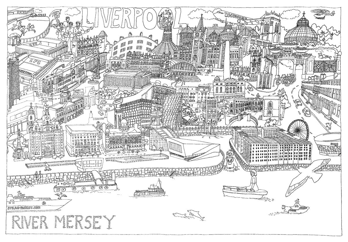Panoramic View of Liverpool – A0 size poster
